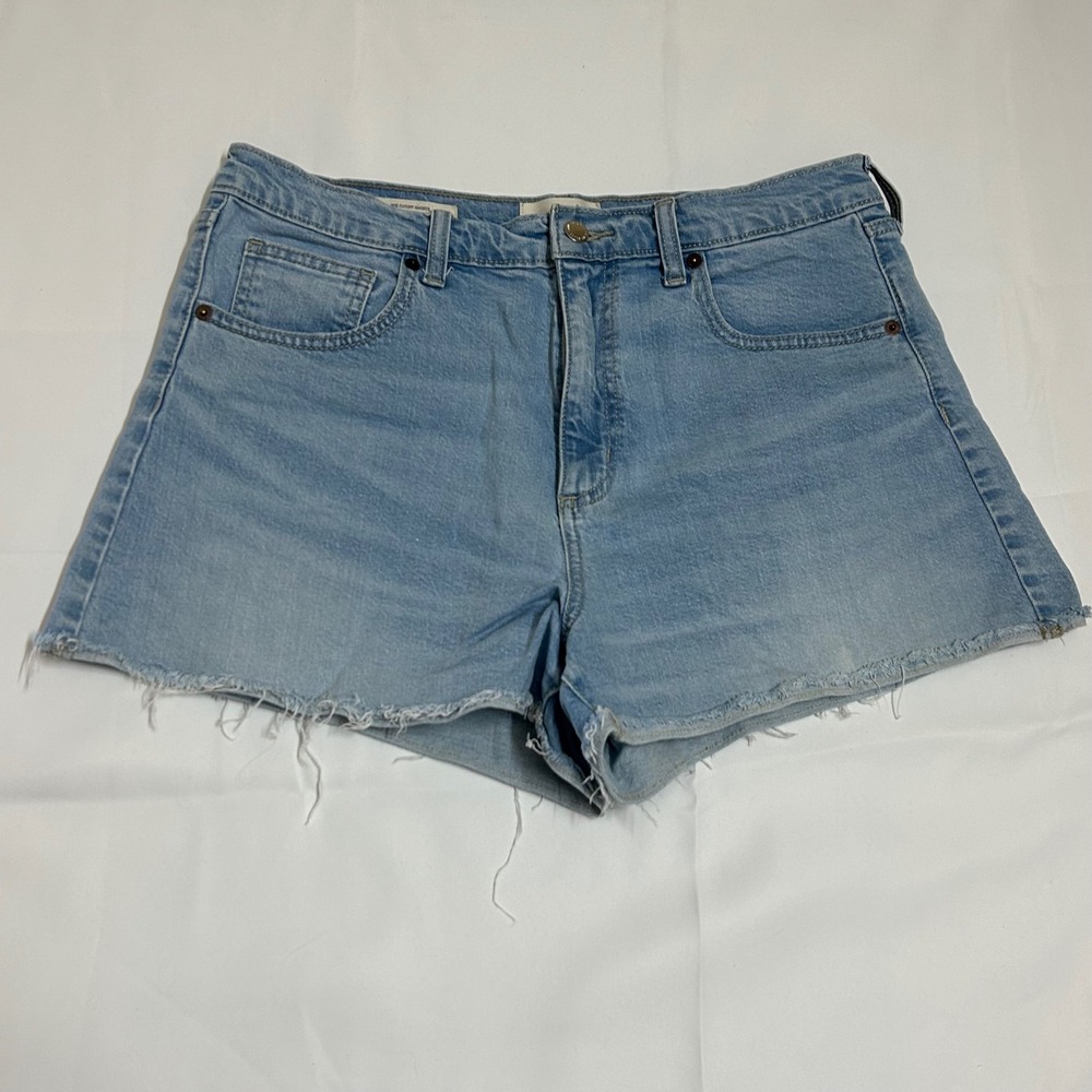 Universal Thread Jean Shorts Womens 12 Light Wash 90s Cutoff High Rise Denim